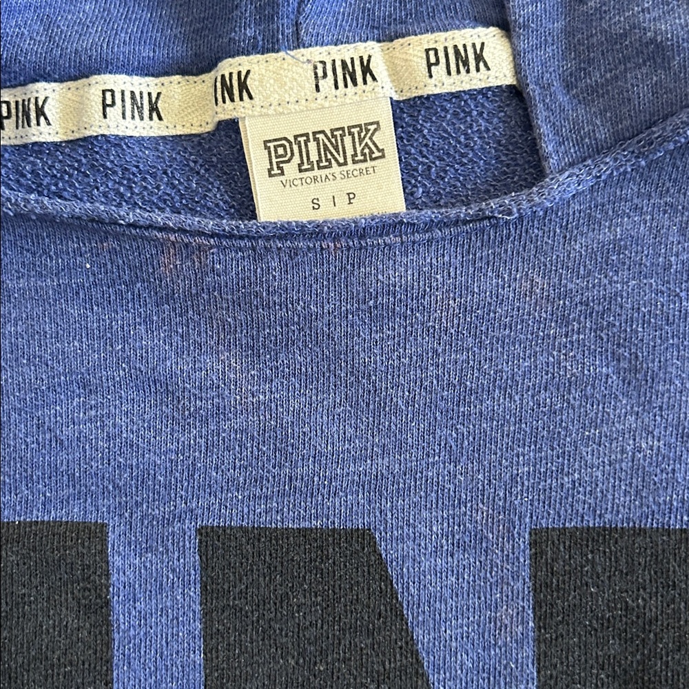 Women’s Small PINK Blue Hoodie - Picture 3 of 7